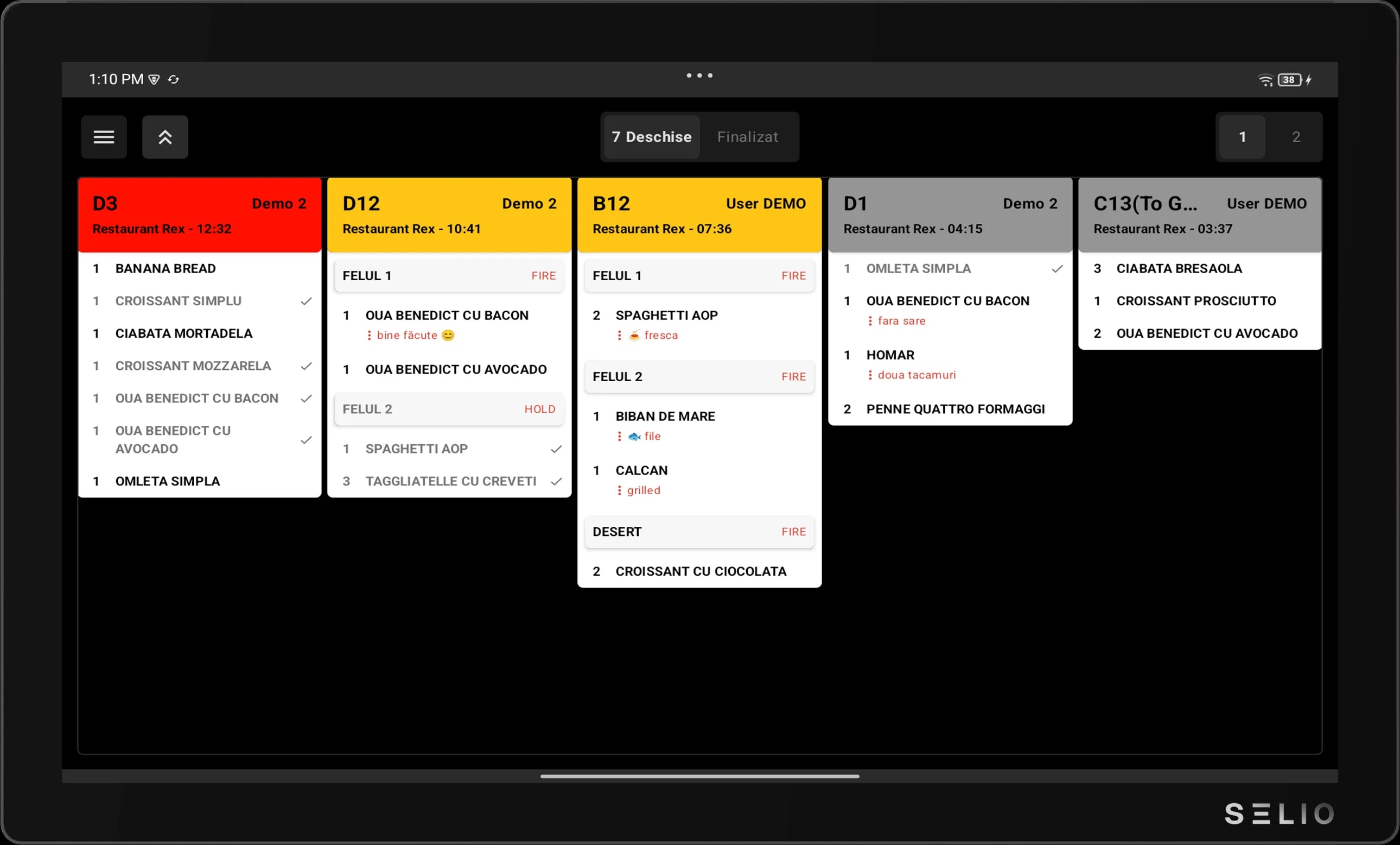 KDS order flow screen context