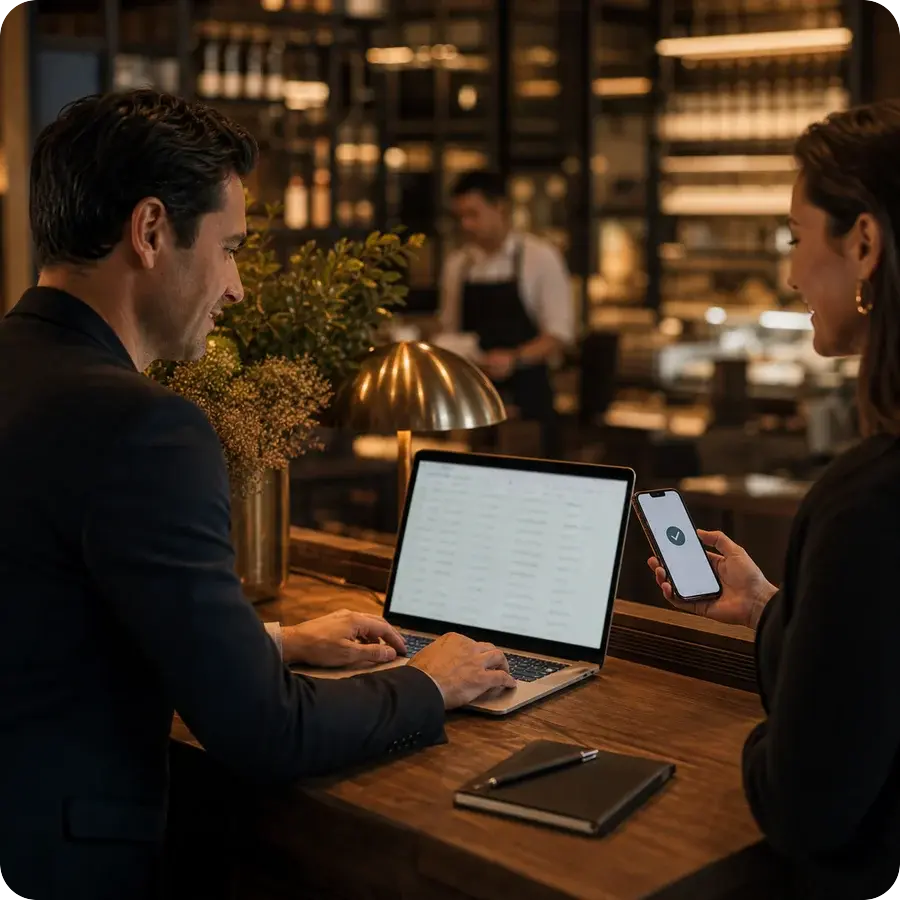 Manager de restaurant retrimite un bon digital
